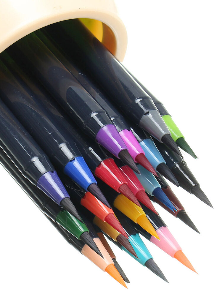 20 Color Set Writing Brush Soft Pen Water Color Art Marker Pen for Coloring Books Manga Comic