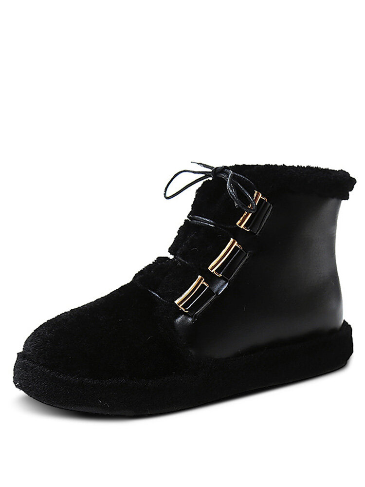 Women Lace-up Comfy Warm Lined Casual Snow Boots