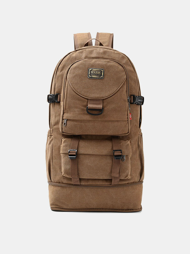 Men Canvas Sport Outdoor Large Capacity Travel Duffel Bag Hiking Backpack