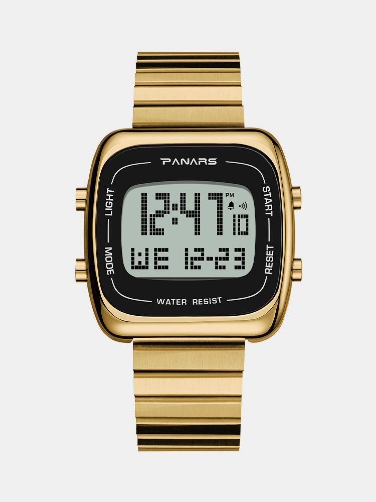 3 couleurs placage sous vide en plastique hommes sport décontracté Watch lumineux étanche multifonctionnel numérique Watch