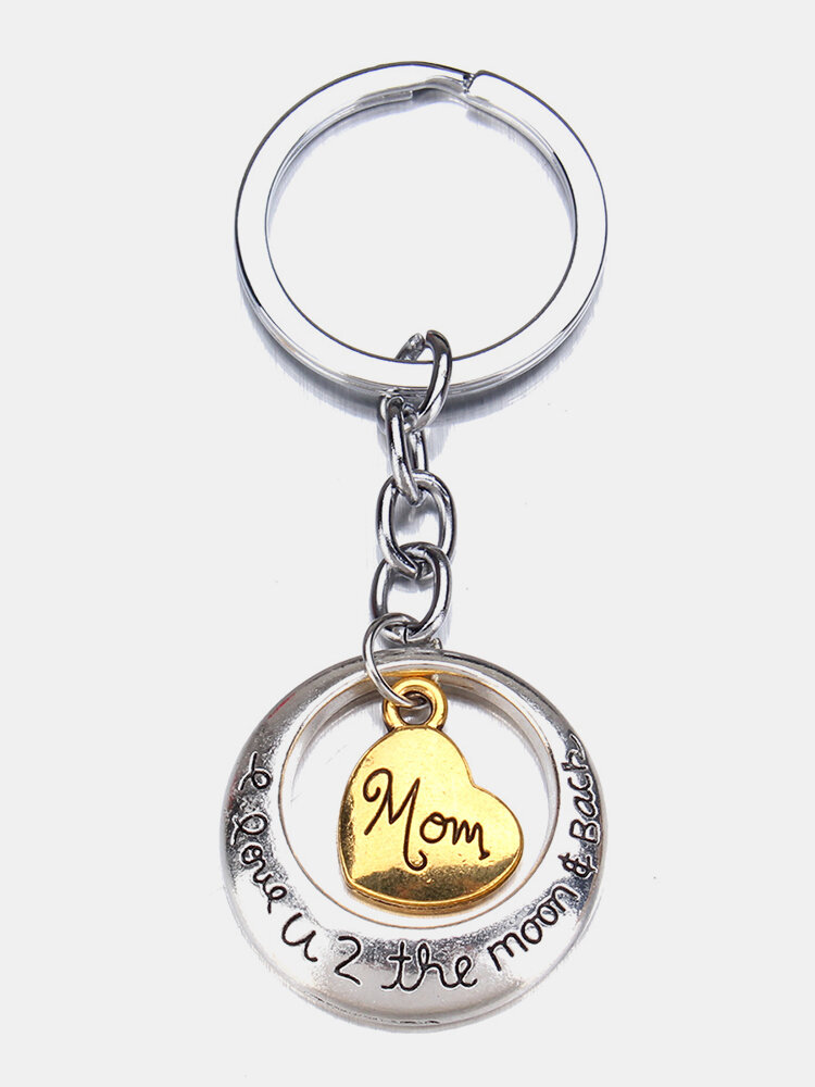 Heart Family Mom Dad Daughter Son KeyChain