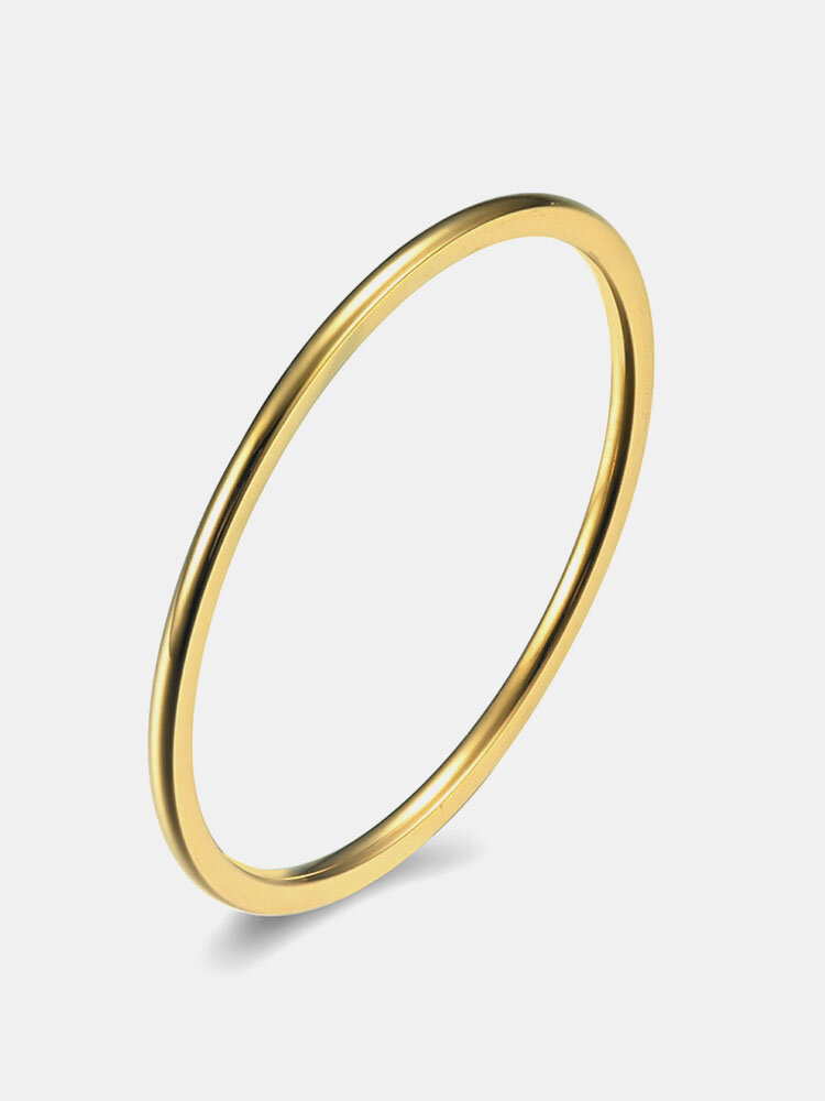 Trendy Simple Solid Color All-match Circle-shaped Titanium Steel Ring