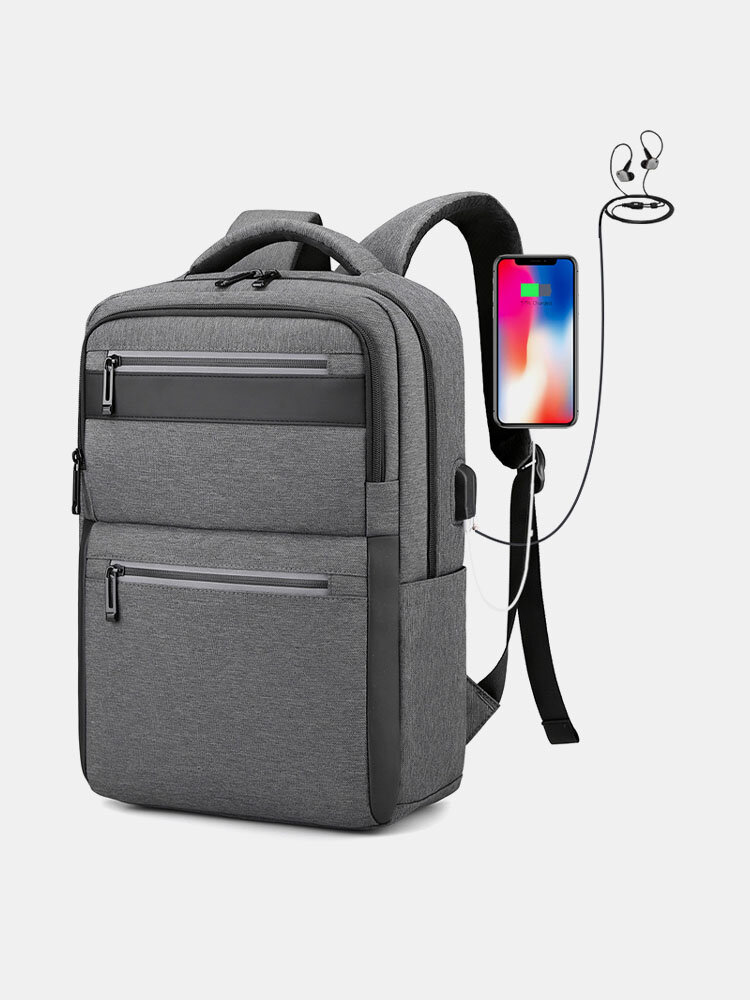 Men's Oxford Backpack USB Rechargeable Backpack 15.6 inch Computer Bag High Capacity Backpack