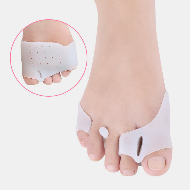 

Silicone Toe Separator Relief Pain Straighten Bent Toes Orthopedic Hallux Valgus Corrector, White;skin color
