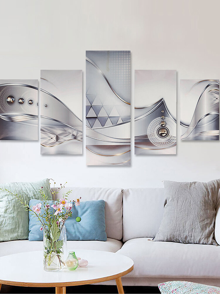 5Pcs Canvas Print Modern Picture Wall Art Decor Abstract Flower Giclee Framed