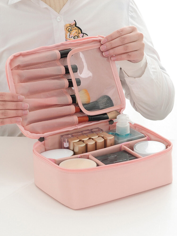 Memory Spinning Cosmetic Bag Large Capacity Compartment Multi-Function Travel Storage Bag