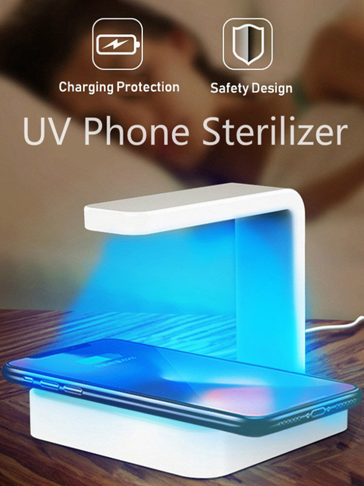 Mobile Phone UV Lamp Sterilizer Portable Smart Wireless Charger Ultraviolet Sterilization Disinfect