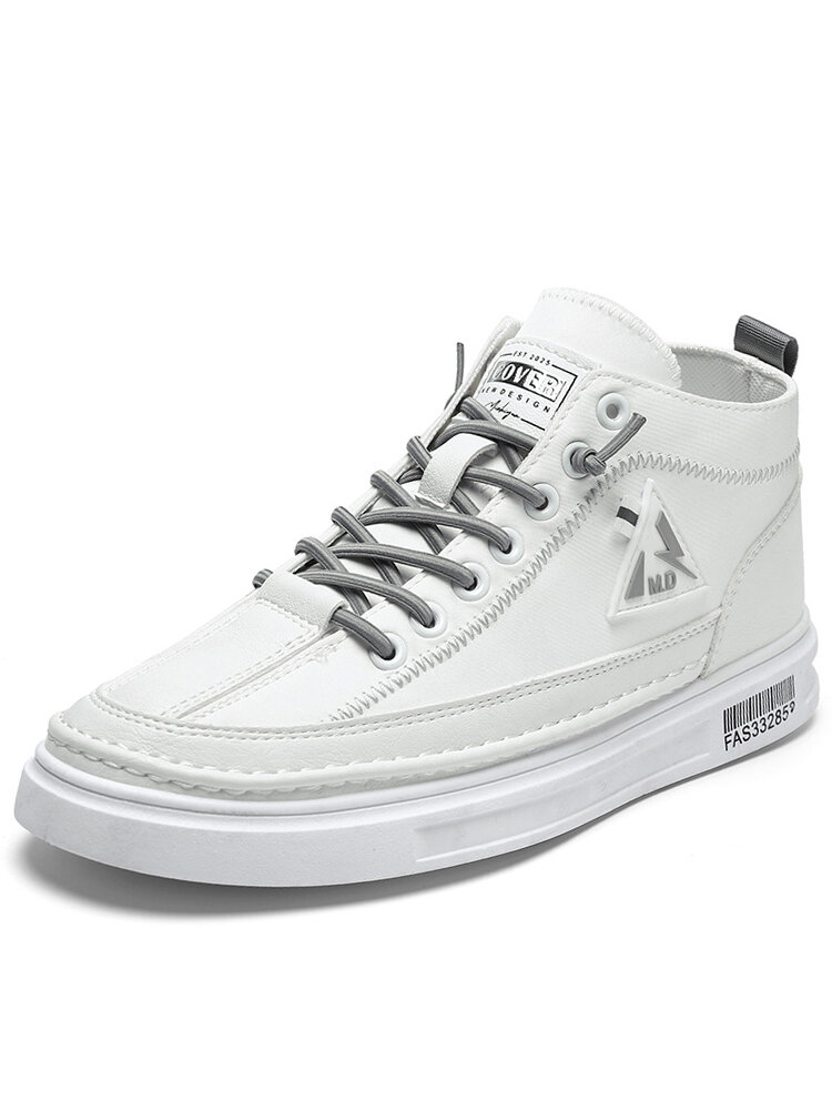 Men Brief Lace-up Round Toe Hard Wearing Casual Skate Shoes