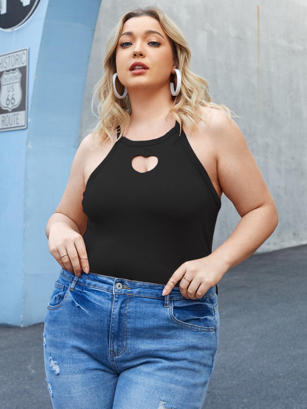 Plus Size Cut Out Casual Cami