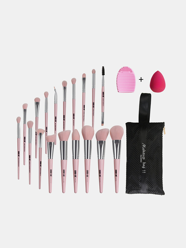 18 Pcs Makeup Brushes Set With Brush Bag Makeup Puff Cleaning Brush Face Makeup Tool