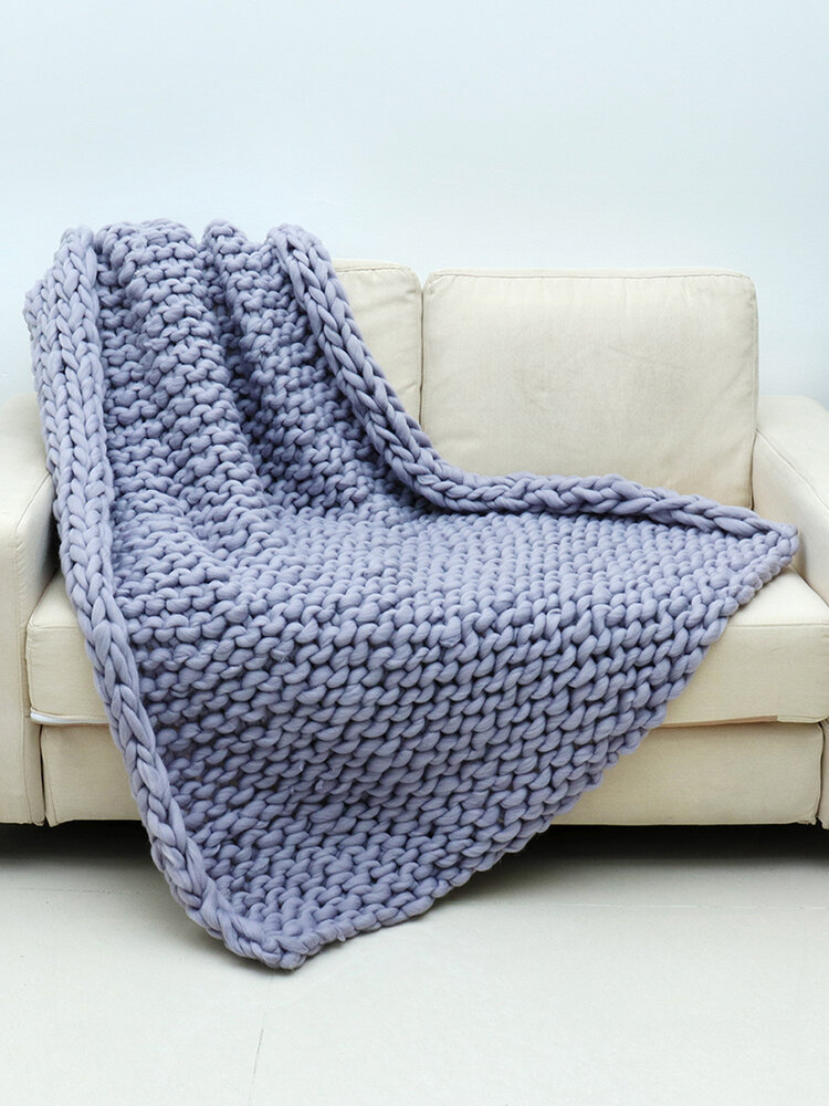120 * 150cm Soft Warm Hand Chunky Knit Blanket Dickes Garn Wolle Sperriges Bett Spread Throw