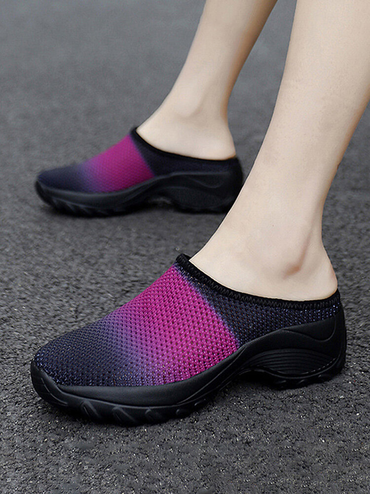Women Mesh Breathable Outdoors Sports Backless Slippers