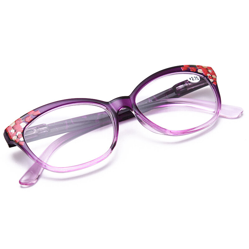 

Women Vogue Light Resin Plastic Anti-fatigue Comfortable Computer Cat Eye Reading Glasses, Blue;red;purple