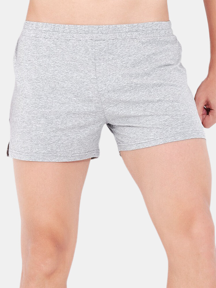 Plain Color Cotton Cozy Lounge Breathable Sleepwear Mini Sport Shorts