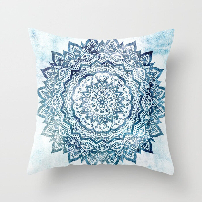 

45cm Mandala Cotton Linen Printing Pillowcase Home Car Sofa Cushion Cover