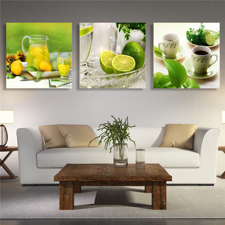 

3Pcs Panel Unframed Modern Painting Fruit Wall Art Picture Canvas Living Room Home Decor