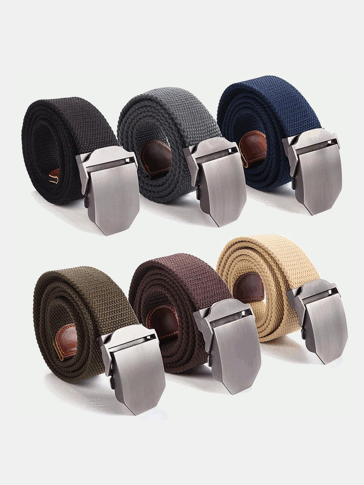 Mens Long Weave Canvas Web Belt Outdoor Slider Buckle Durable Adjustable Belt 