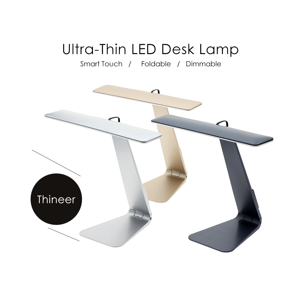 Ultrathin LED Desk Lamps 3 Mode Dimming Touch Switch USB Rechargable Foldable Reading Bedside Table