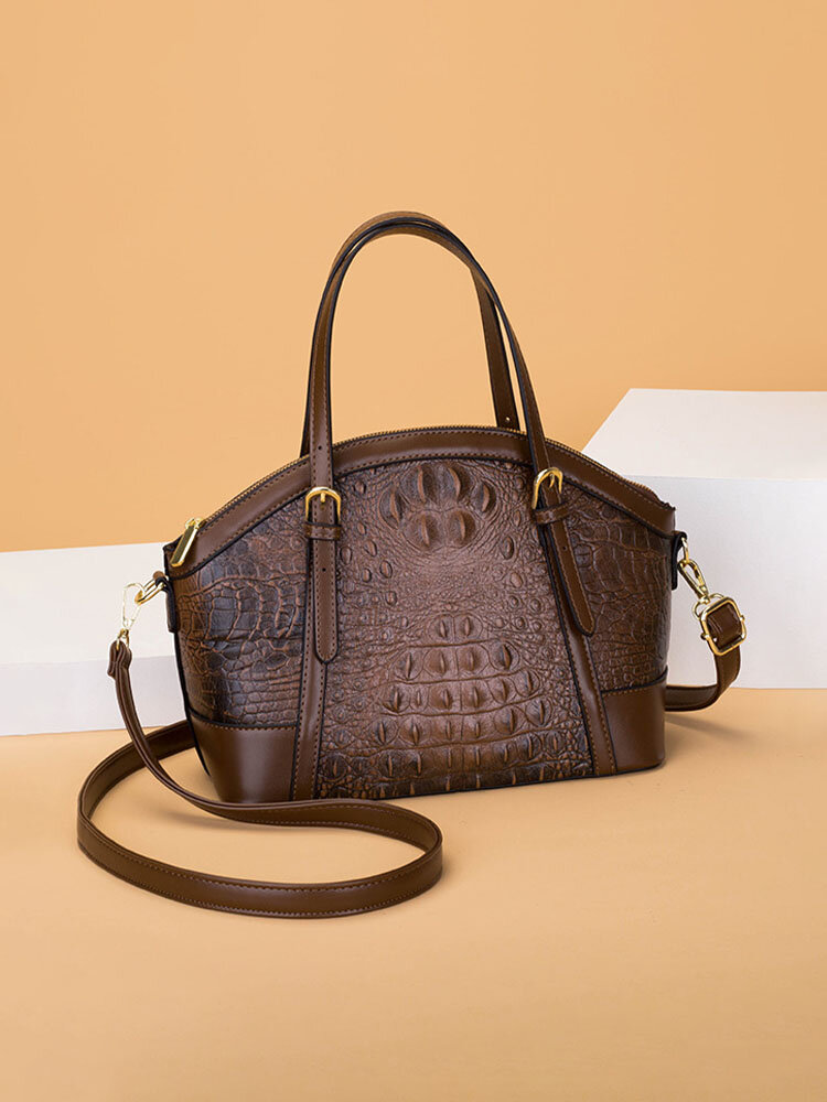 Women Faux Leather Fashion Large Capacity Multi-Carry Patchwork Handbag Crossbody Bag