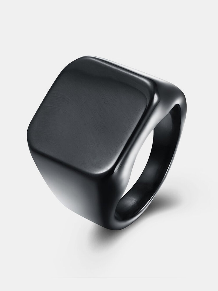 Punk Gun Black Plated Titanium Ring Stainless Steel Finger Ring for Men