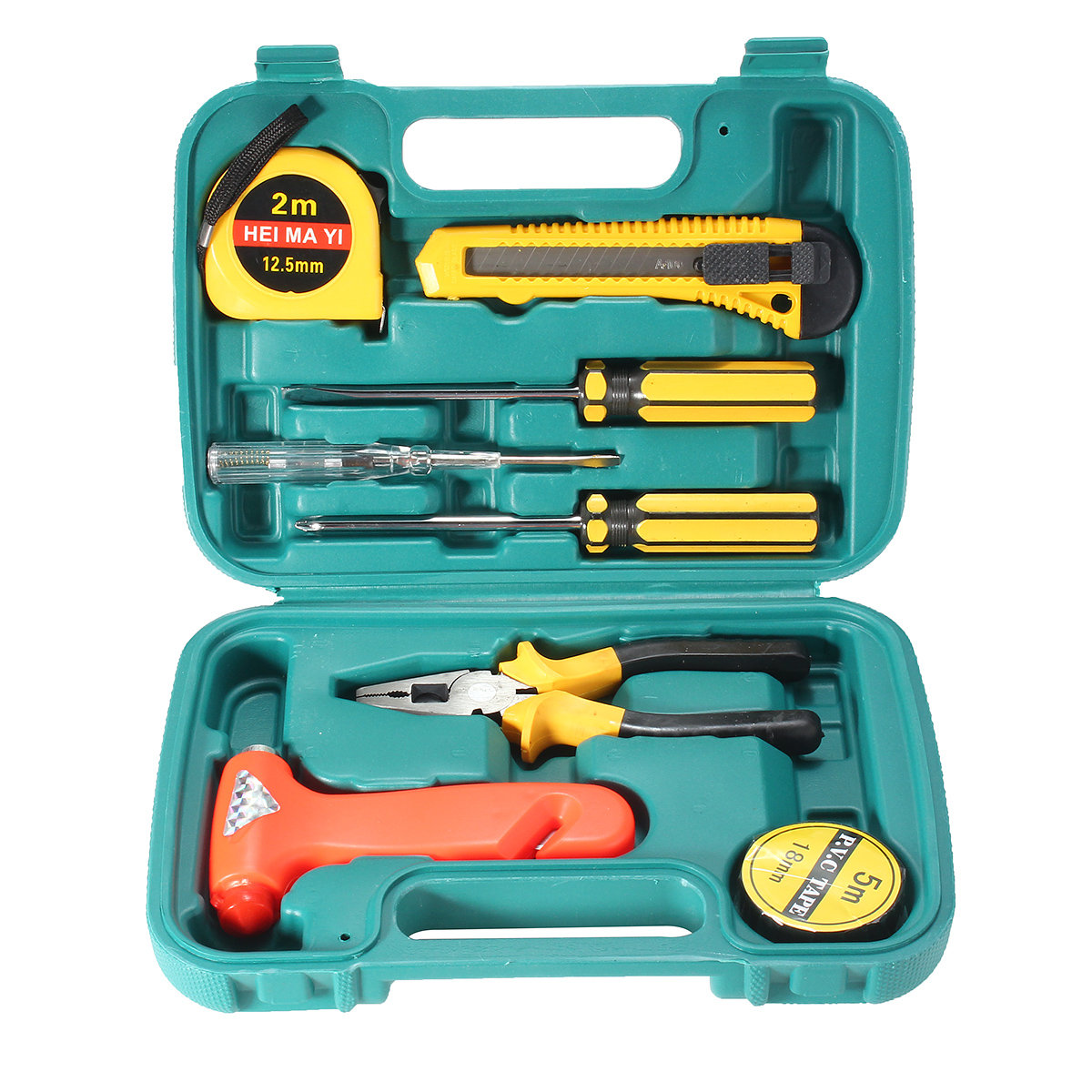 

9Pcs Hardware Combination Kit Manual Tool Wrench Utility Knife Screwdriver Car Emergency Tool