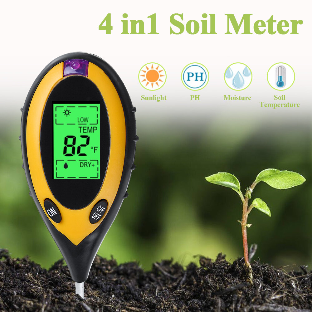 

Four-In-One Soil Tester Light Detector Soil Acidity PH Meter Soil Moisture Thermometer