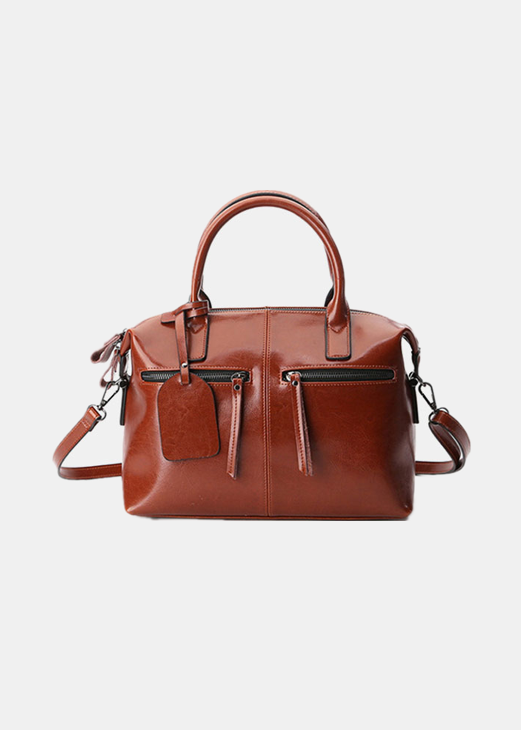Women Retro Genuine Leather Multi-pockets Travel Handbag Shoulder Bag