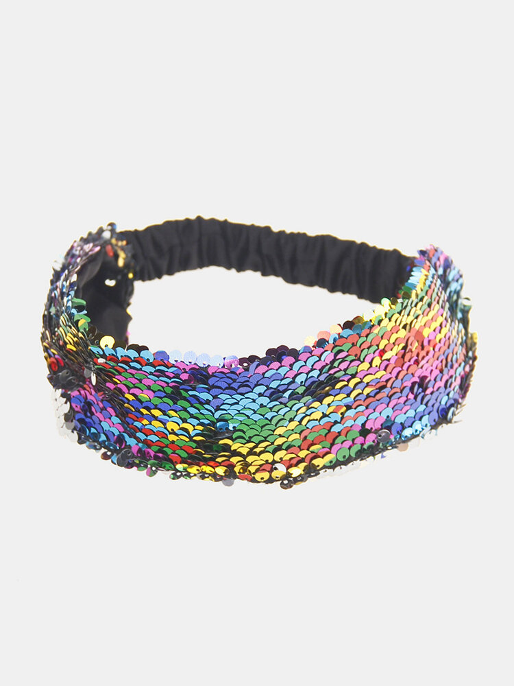 Fashion Colorful Sequins Headband Hair Holder Girls Party Hair Accessories Gift for Women