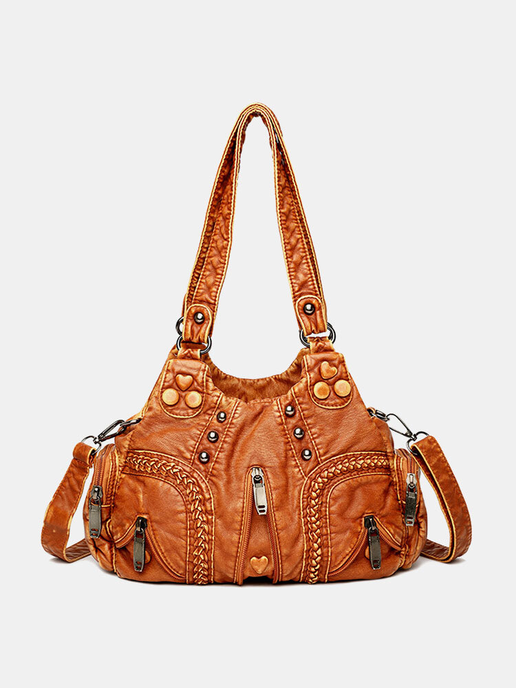 Women Vintage Soft Leather Shoulder Bag Handbag Tote