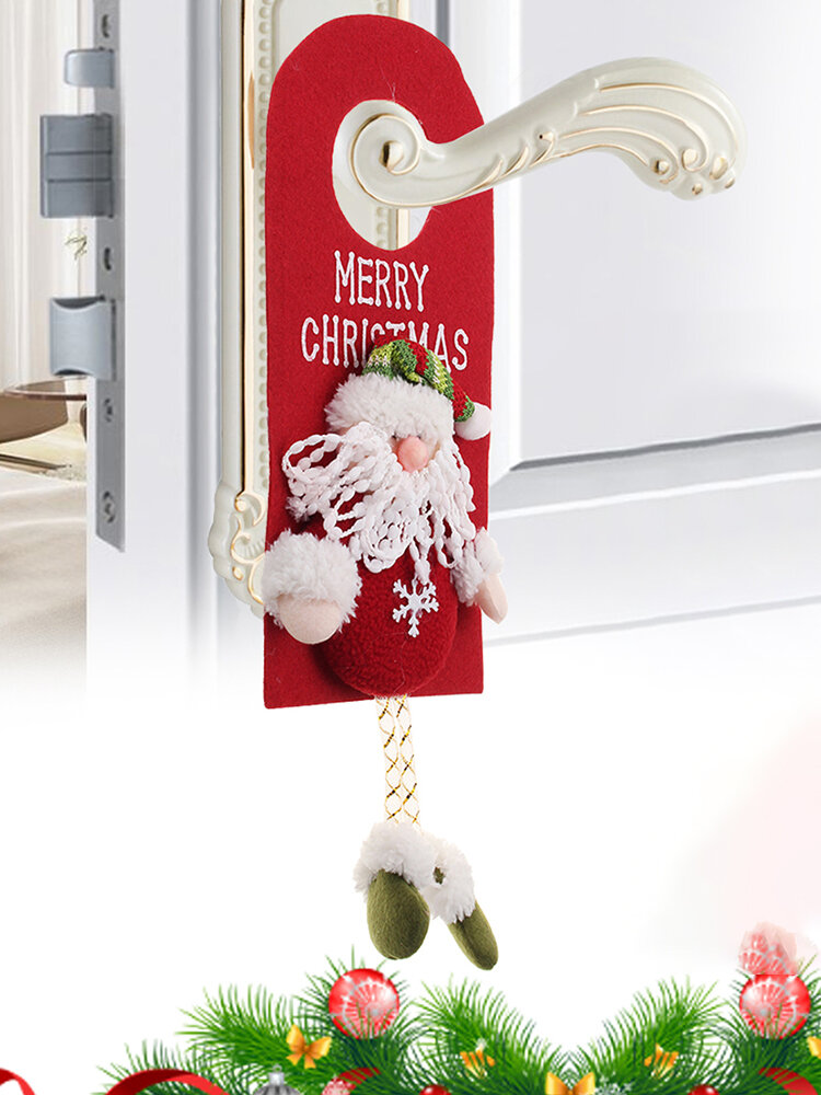 Enfeites de decoração de árvore de natal Decoração de porta de casa de Natal Rena do boneco de neve do papai noel