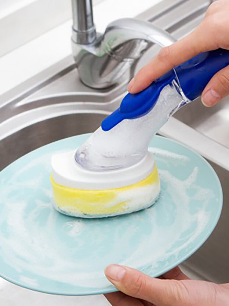 Kitchen Cleaning Brush Auto-spray Dishwashing liquid Multi Function Long Handle Brush