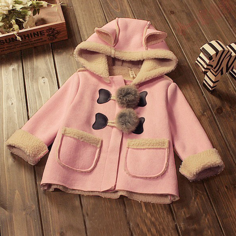 Sweet Classic Boys Girls Winter Hooded Windbreaker Trench Coat For 6-36 Months