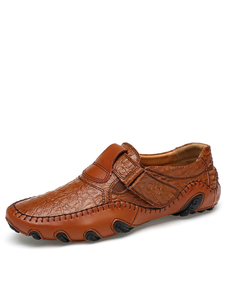 حذاء رياضي رجالي من Menico بخياطة يدوية من الجلد مانع للانزلاق مقاس كبير غير رسمي