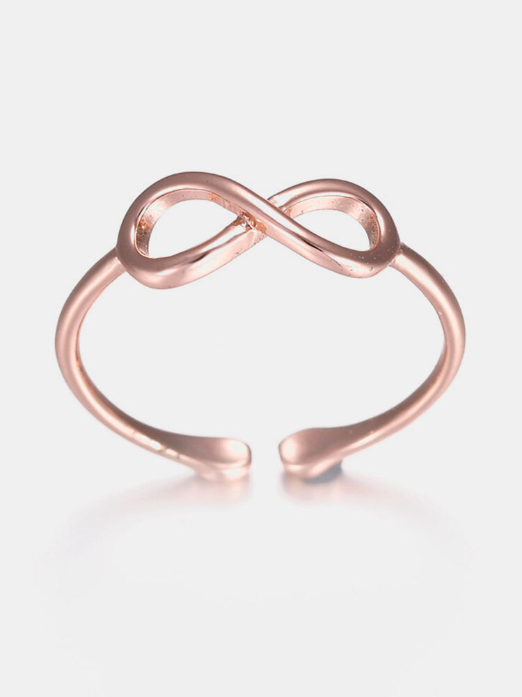 

Classic Infinity Knot Rings Rose Gold Silver Ring Simple Casual Wear Fashion Open Rings for Women