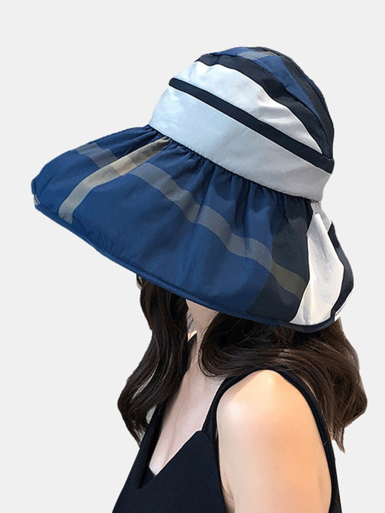 Sun Hat Covering Face Folding Empty Top Hat Cycling Big Eaves