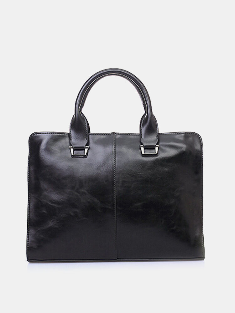 Men Casual  PU Leather Laptop Business Handbag Leisure Shoulder Bag