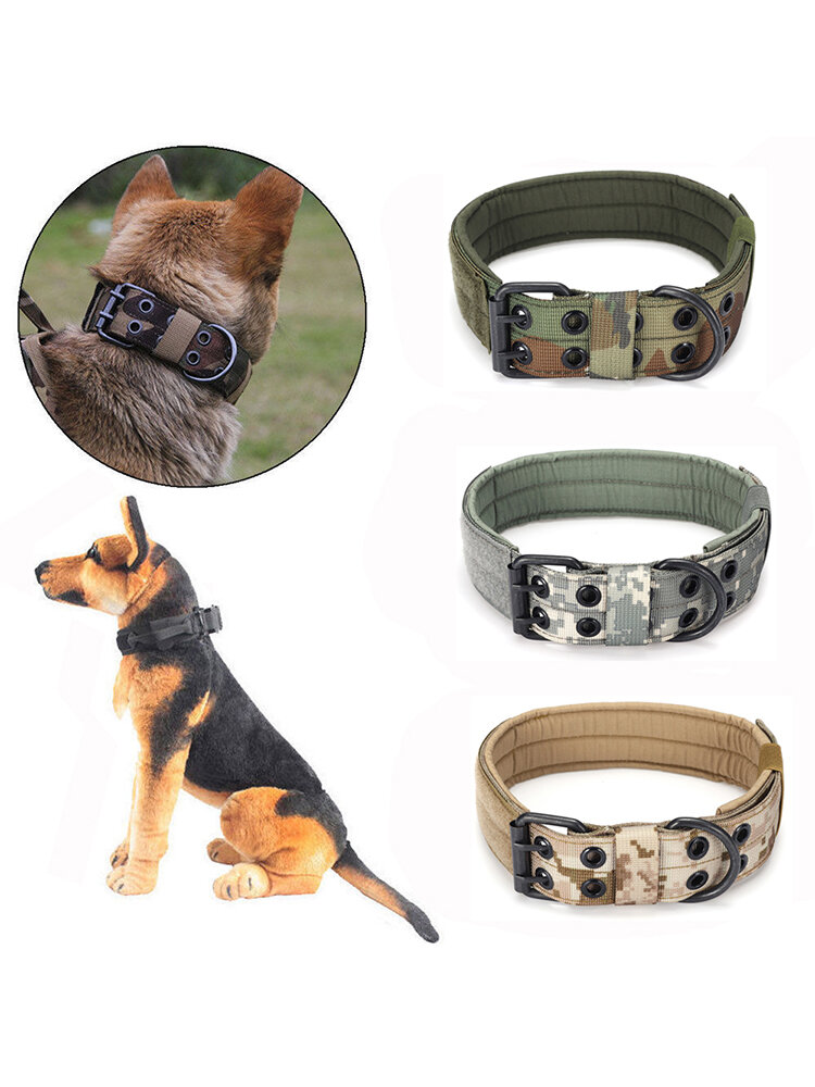 Fünf-Gang-Verstellstift Schnalle Hundehalsband Taktisches Hundehalsband Mittleres und großes Hundetraining Hundehalsband Nylon
