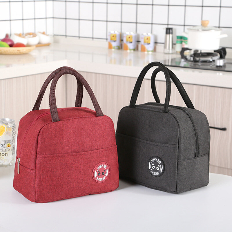 

Cationic Series Waterproof Portable Insulation Bag Insulated Lunch Box Bag Insulation Bag Lunch Bag Thickened With Rice, Black;navy;rose;gray;wine red