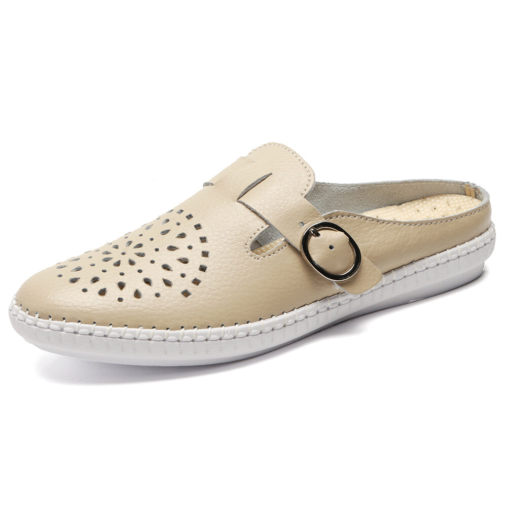 Comfortable Hollow Out Slip On Backless Lazy Flat Shoes