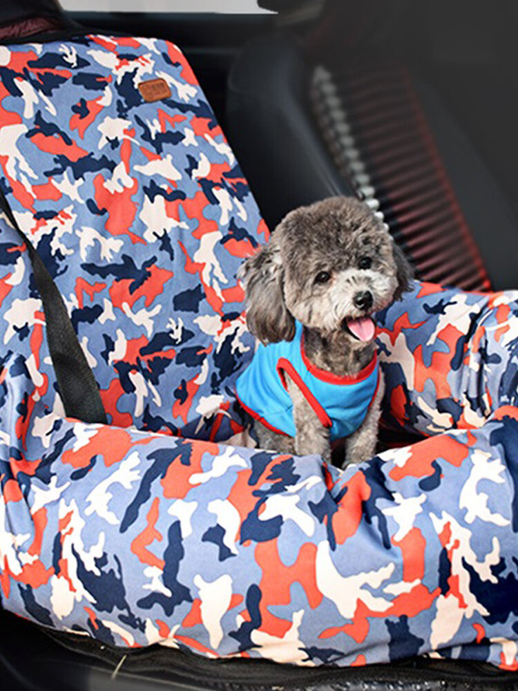 Camouflage Pet Car Seat Bed Dog Cat Car Safety Seat Carrier Cover for Winter 