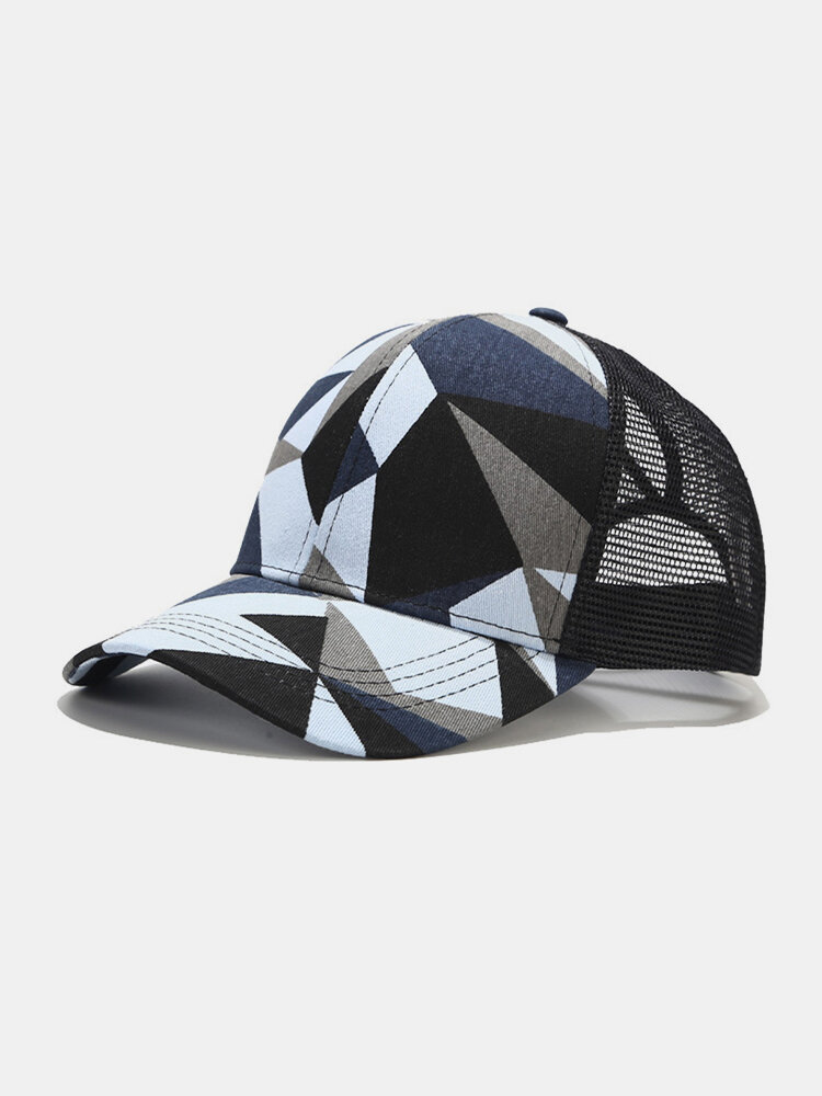 Unisex Mesh Fashion Geometric Printed Sunshade Breathable Baseball Hat