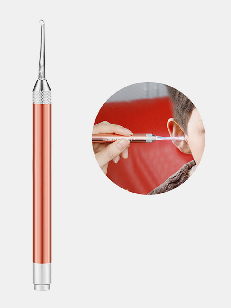 Visible Ear Cleaning Tool Flash Light Ear Spoon Earwax Removal Curette Portable Ear Care Tool