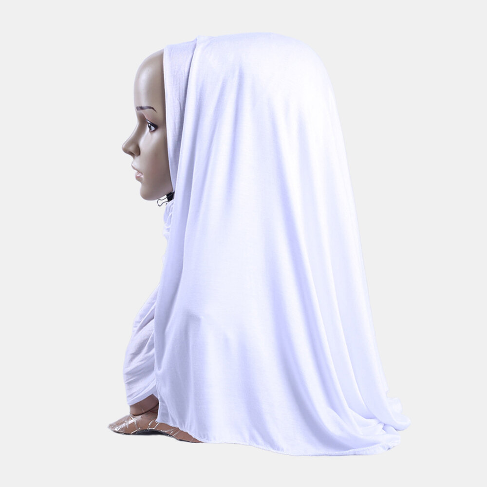 

Solid Soft Scarf Mercerized Cotton Long Hejab Head Shawls Hijab Amira Islamic, White;black;blue