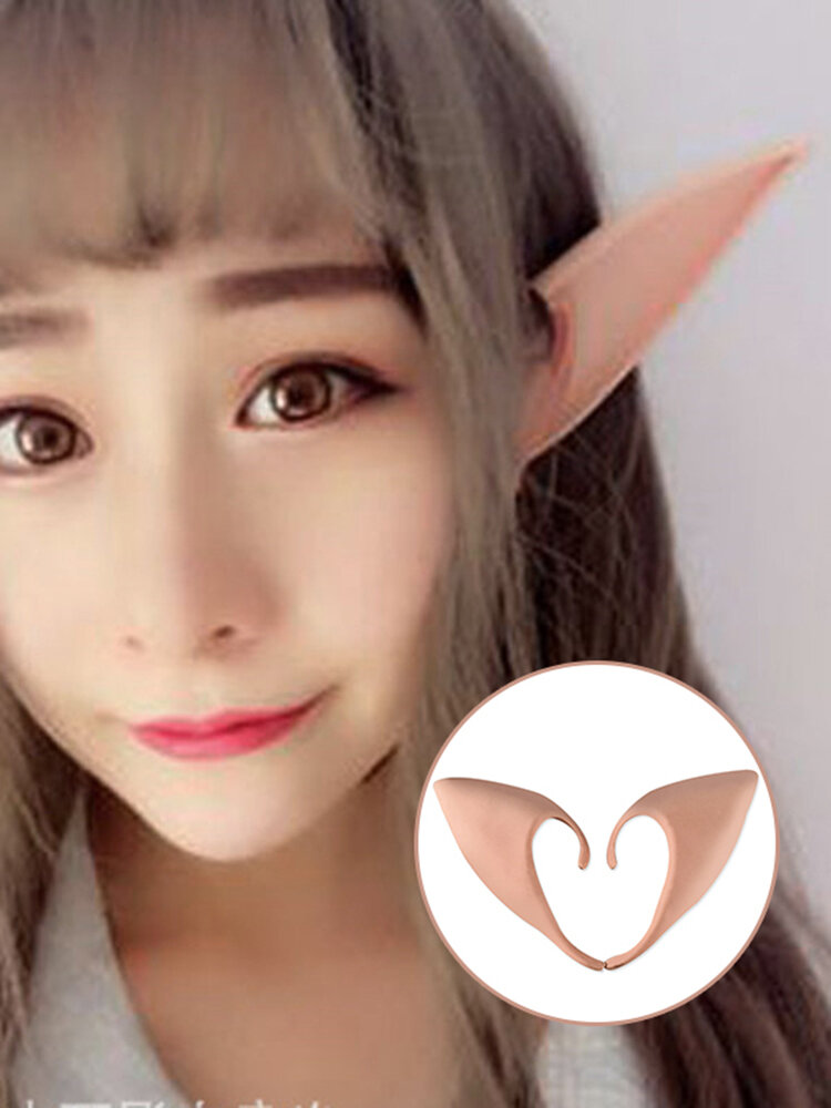 Angel Elf Ears Fairy Cosplay Accessories LARP Halloween Party Latex Soft Pointed Prosthetic 