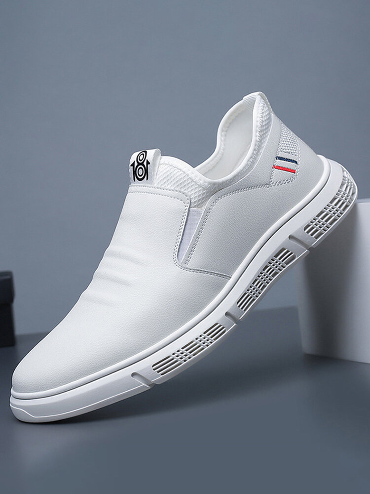 

Men Comfort Round Toe Slip On Soft Driving Casual Business Shoes, White
