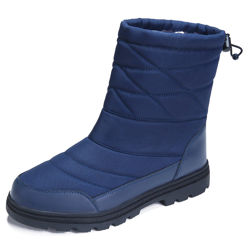 Men Waterproof Cloth Mid-calf Outdoor Warm Lining Ankle Boots