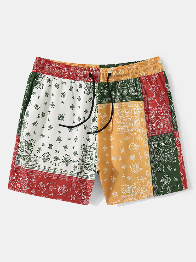 Men Ethnic Style Breathable Quick Dry Board Shorts