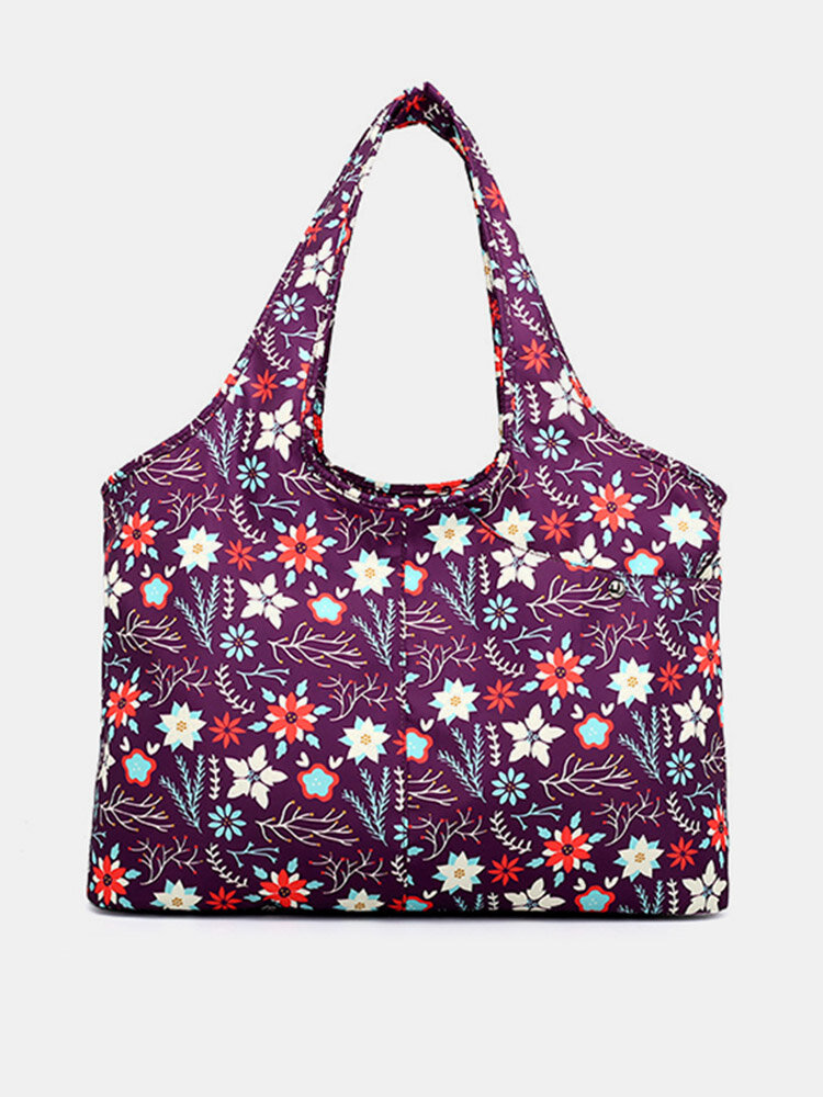 Women National Print Nylon Waterproof Large Capacity Handbag Shoulder Bag