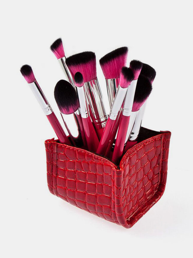 Crocodile Skin Brush Storage Makeup Cosmetic Box Case Pen Pencils Holder Solid Organizer
