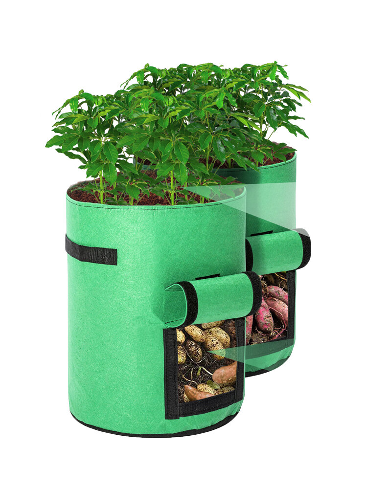 2Pcs Tvird Potato Grow Bags Potato Growing Bags Potato Planting Bag With Flap And Handles For Potato And Tomato